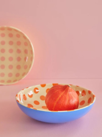 Rice Melamine Salad Bowl Ø 30 cm - Orange Dots