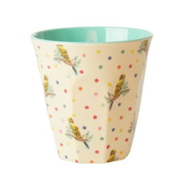 Rice Medium Melamine Cup with Budgie Print