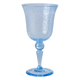 Rice Acrylic Wine Glass in Bubble Design - 360 ml - Pale Blue