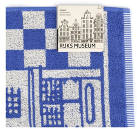 Bunzlau Kitchen Towel Canal Houses Royal Blue