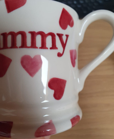 Emma Bridgewater Pink Hearts - Mummy - 1/2 Pint Mug -kleine letters- *b-keuze*