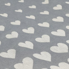 Bunzlau Tea Towel - Hearts Anthracite