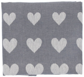 Bunzlau Tea Towel - Hearts Anthracite