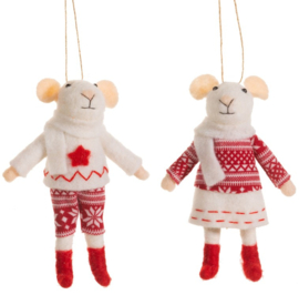 Sass & Belle Mouse In Jumper Felt Decoration