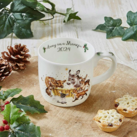Wrendale Designs Large Mug 'Away in a Manger' Limited Edition 2024 -22-carat gold detailing-