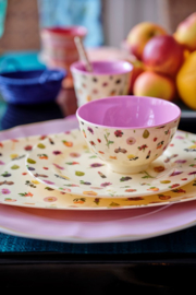 Rice Melamine Side Plate with Lipstick Fall Print -bord met rand-