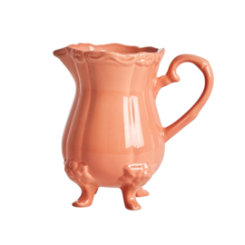 Rice Ceramic Jug with Feet in Coral - 1,7 liter