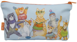 Emma Ball Zipped Pouch - Kittens in Mittens