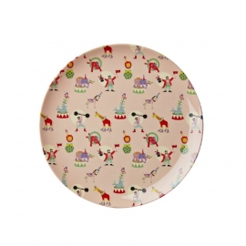 Rice Kids Melamine Lunch Plate with Girl Circus Print