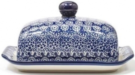 Bunzlau Butter Dish with Plate - Lace