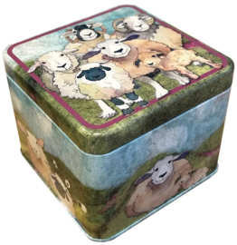 Emma Ball Small Square Tin - Felted Sheep