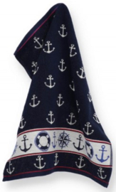 Bunzlau Kitchen Towel Maritime Dark Blue