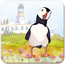 Emma Ball Onderzetter - Puffin & Lighthouse - per stuk
