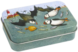 Emma Ball Mini Rectangular Tin - Diving Puffins