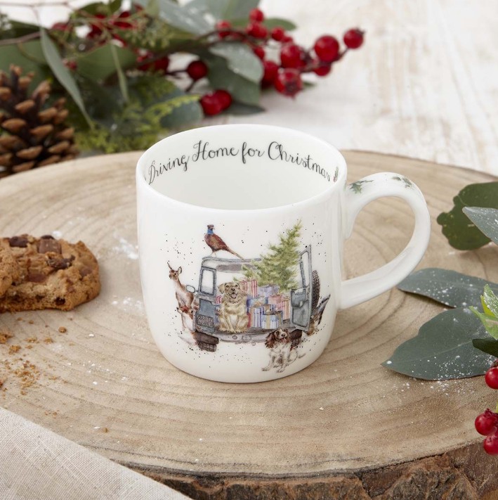 Wrendale Designs 'Driving Home for Christmas' Mug