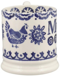 Emma Bridgewater Blue Hen & Border - Mum - 1/2 Pint Mug