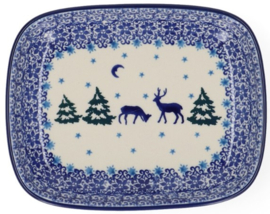 Bunzlau Tray Small 15 x 18,5 cm Christmas Deer -Limited Edition-