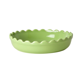 Rice Small Stoneware Pie Dish in Neon Green