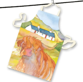 Emma Ball Cotton Apron Highland Cow