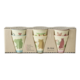 Rice Melamine Cup - Sweet Jungle Print - 160 ml - Set van 6