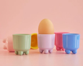 Ric Melamine Egg Cup - Assorted 'Flower me Happy' Colors - Set of 6