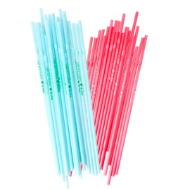 Rice Straw in 2 Assorted Colors - 'I'm Not Plastic' - 24 pcs - biodegradable