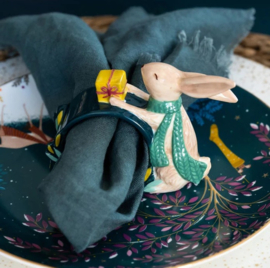 Sara Miller - Woodland Tales - Ceramic Napkin Ring - Set of 2