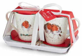 Wrendale Designs 'Winter Friends' Two Mug & Tray Set -kerst-