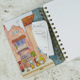 Emma Ball Medium WIRO Notebook with Pockets - Market Street *kleur elastiek is roodbruin, zoals op foto 3*