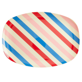 Rice Melamine Rectangular Plate - Candy Stripes Print