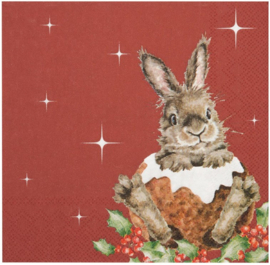 Wrendale Designs Lunch Napkins 'Merry Little Christmas' Rabbit
