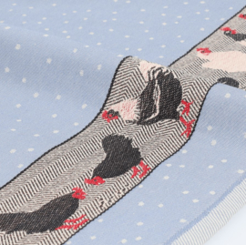Bunzlau Tea Towel - Chickens Grey- Blue