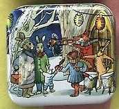 Emma Bridgewater Winter Scene Hinged Lid Square Pocket Tin -per stuk-