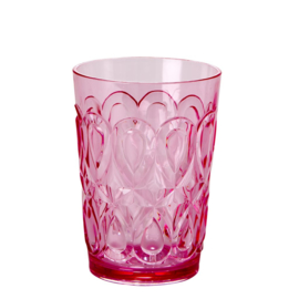 Rice Acrylic Tumbler with Swirly Embossed Detail - 500 ml - Pink