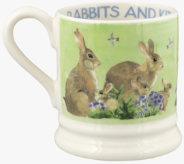 Emma Bridgewater Bright New Morning - Rabbits & Kits 1/2 Pint Mug - Pale Green