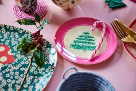 Rice Medium Melamine Bowl - Poinsettia Xmas Print *vernieuwd model*