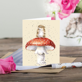 Wrendale Designs 'He's a Fun-Gi' Mouse - miniature card