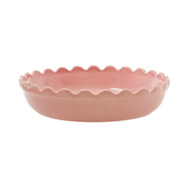 Rice Small Stoneware Pie Dish in Pink