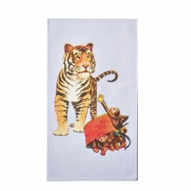 Rice 20 Paper Lunch Napkins with Retro Tiger Print