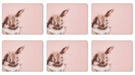 Wrendale Designs Placemats 'Bathtime' Rabbit - Set of 6 -small size-