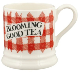 Emma Bridgewater Red Gingham - Blooming Good Tea - 1/2 Pint Mug
