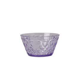Rice Acrylic Bowl with Swirly Embossed Detail - Lavender - Small