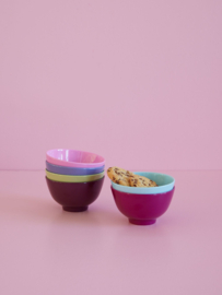 Rice Melamine Bowl on Foot 'Viva La Vida' Color - Soft Plum