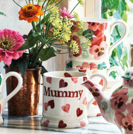 Emma Bridgewater Pink Hearts Mummy 1/2 Pint Mug -kleine letters-