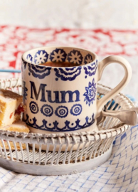 Emma Bridgewater Blue Hen & Border - Mum - 1/2 Pint Mug