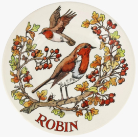 Emma Bridgewater Birds in the Hedgerow Rosehip & Robin 8 1/2 Inch Plate