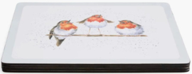 Wrendale Designs Placemats 'Festive Friends' Robin - Set of 4 -large size-