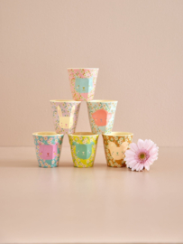 Rice Small Melamine Cup - Assorted Animal Prints - 6 pcs.