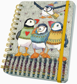 Emma Ball Medium WIRO Notebook with Pockets - Woolly Puffins