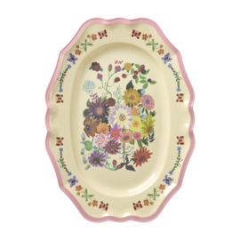 Rice Large Vintage Melamine Serving Dish - Pink - Nathalie Lété Print